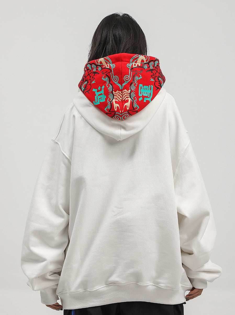 Double Red Dragon Hoodie - Black / M
