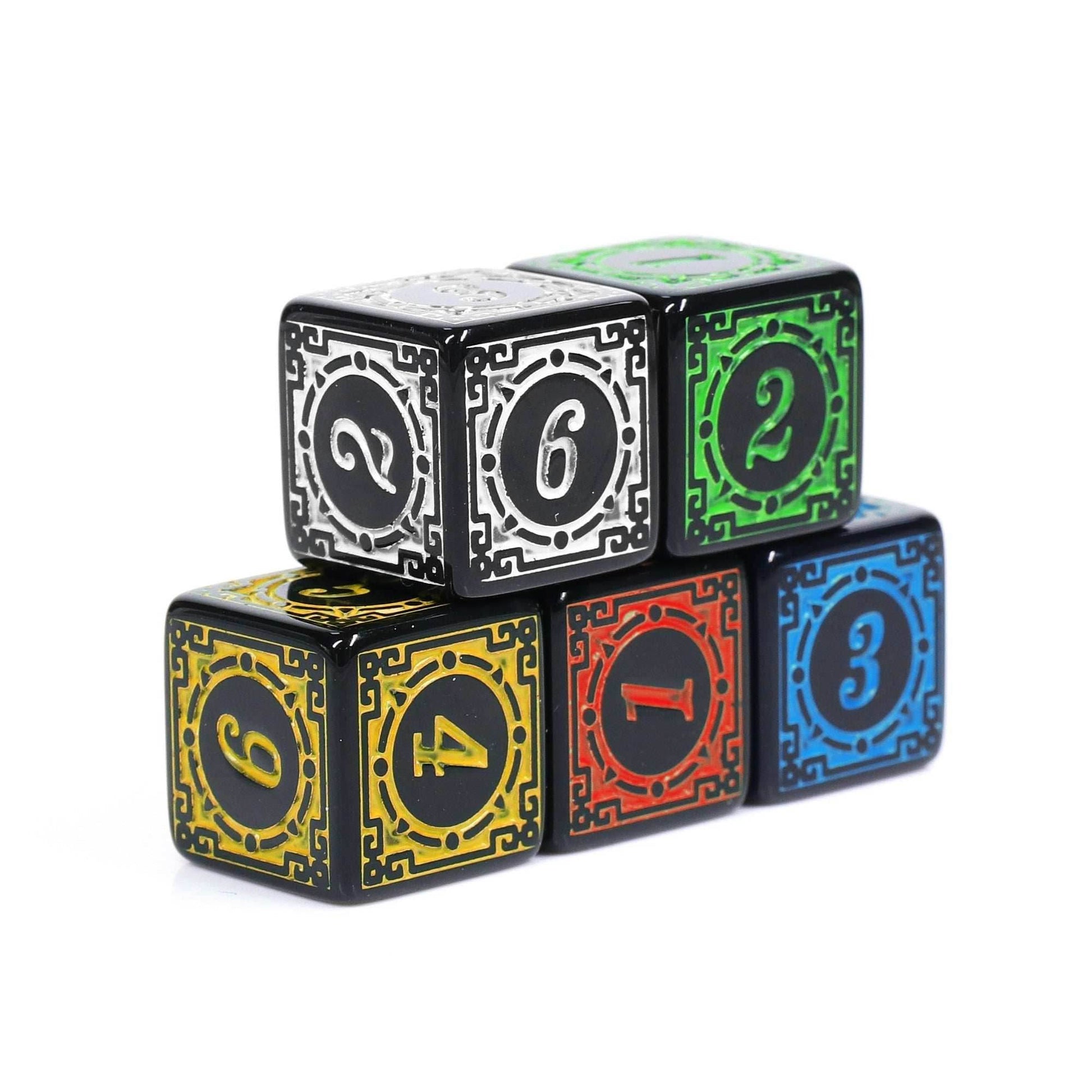 Magic Burst 16mm d6 Number Dice (Various colors) - Red