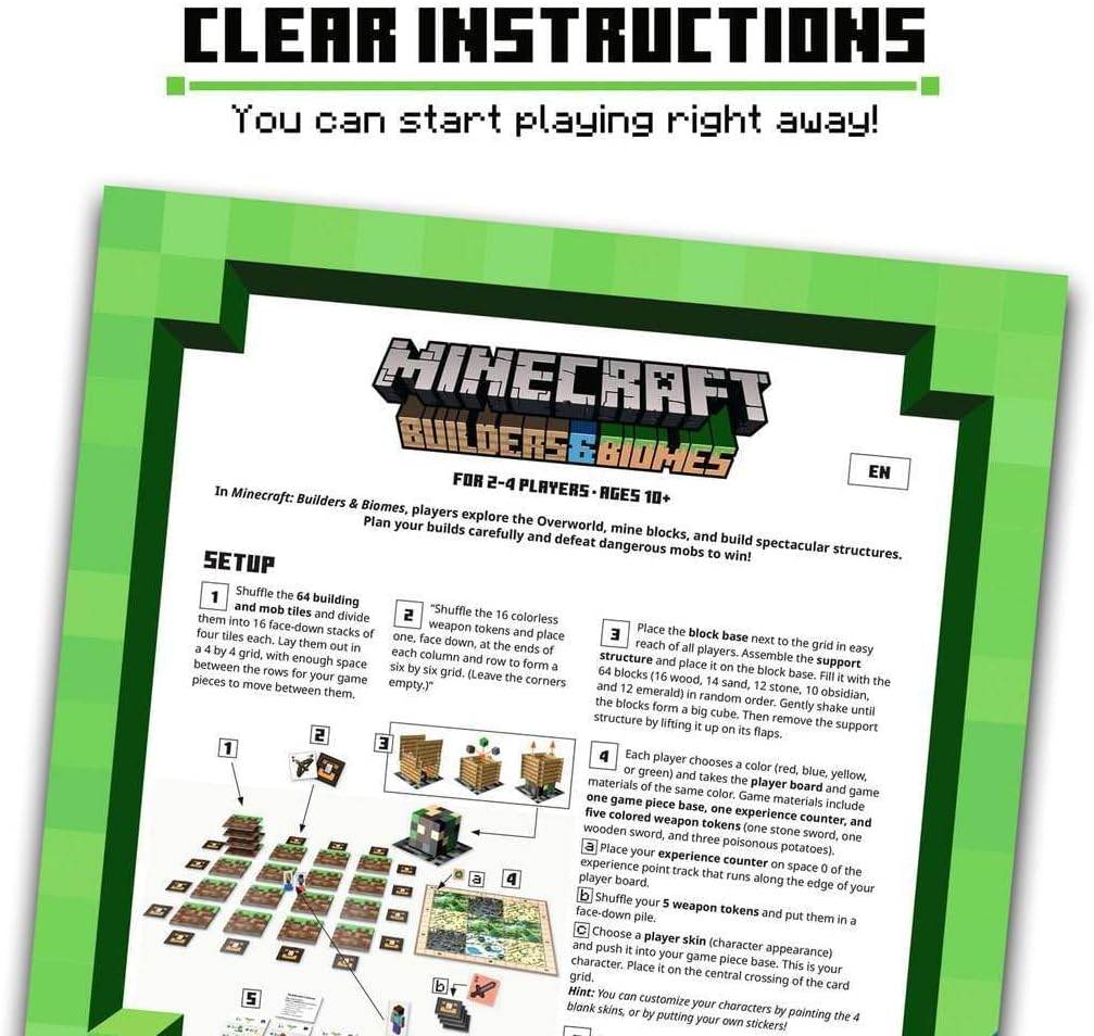 Minecraft Board Game - Ravensburger Strategy Board Game With Creative Building & Easy Setup - 