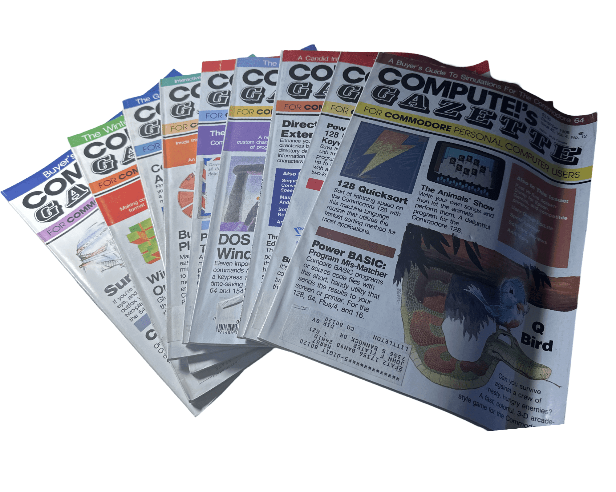 Compute's Gazette 1986 Back Issue(s) C64 C128 VIC-20 Commodore 64 Magazine - 9 Issues (March 1986 - May 1986 & July 1986 - December 1969) Missing 3 Issues