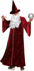 Adult Burgundy Wizard Stargazer Fantasy Magic Sorcerer Men's Costume