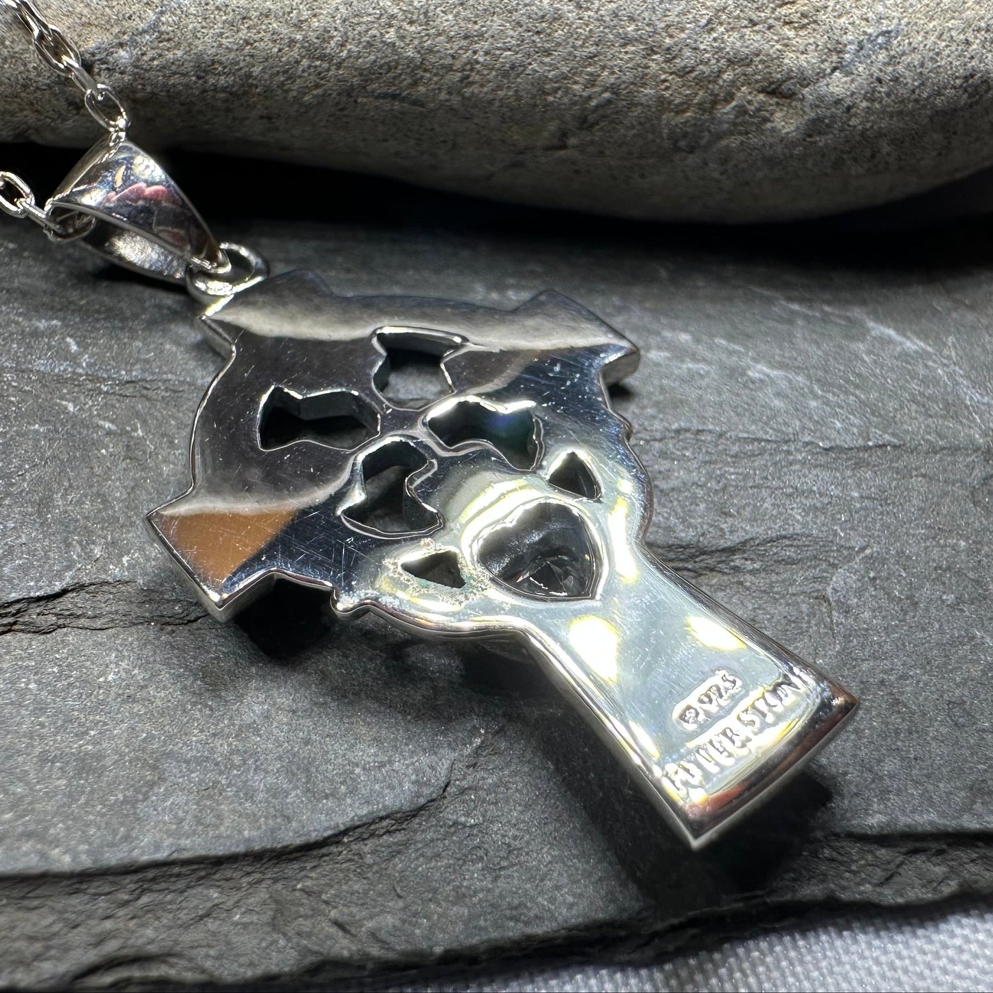 Irish Love Shamrock Claddagh Cross Necklace