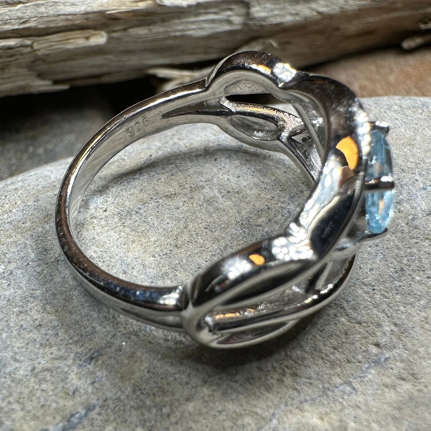Blue Topaz Celtic Knot Ring