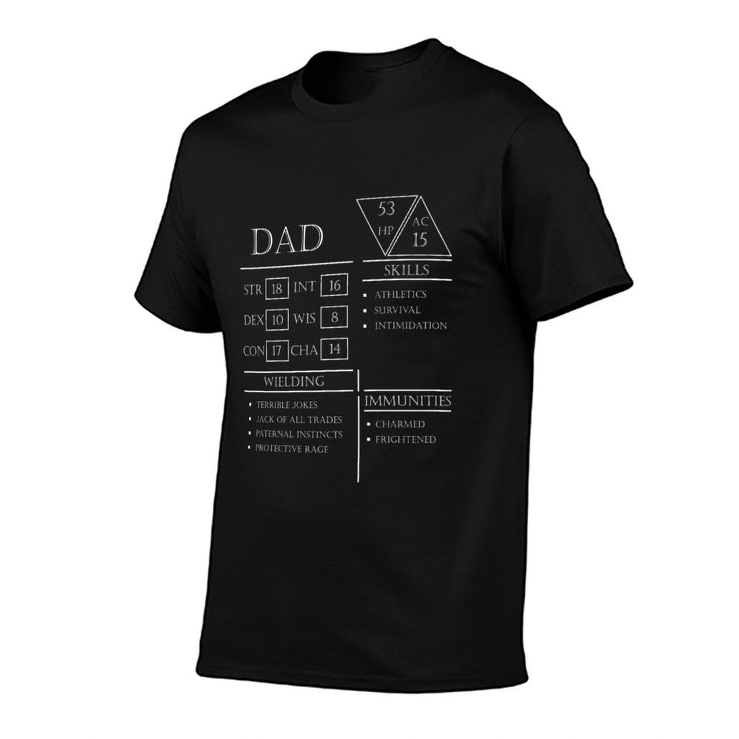 Dad Stats - Character Sheet - White  High-quality Stitching T-Shirt