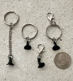 Black Witch Hat Zipper Pull Bag Charm Keychain