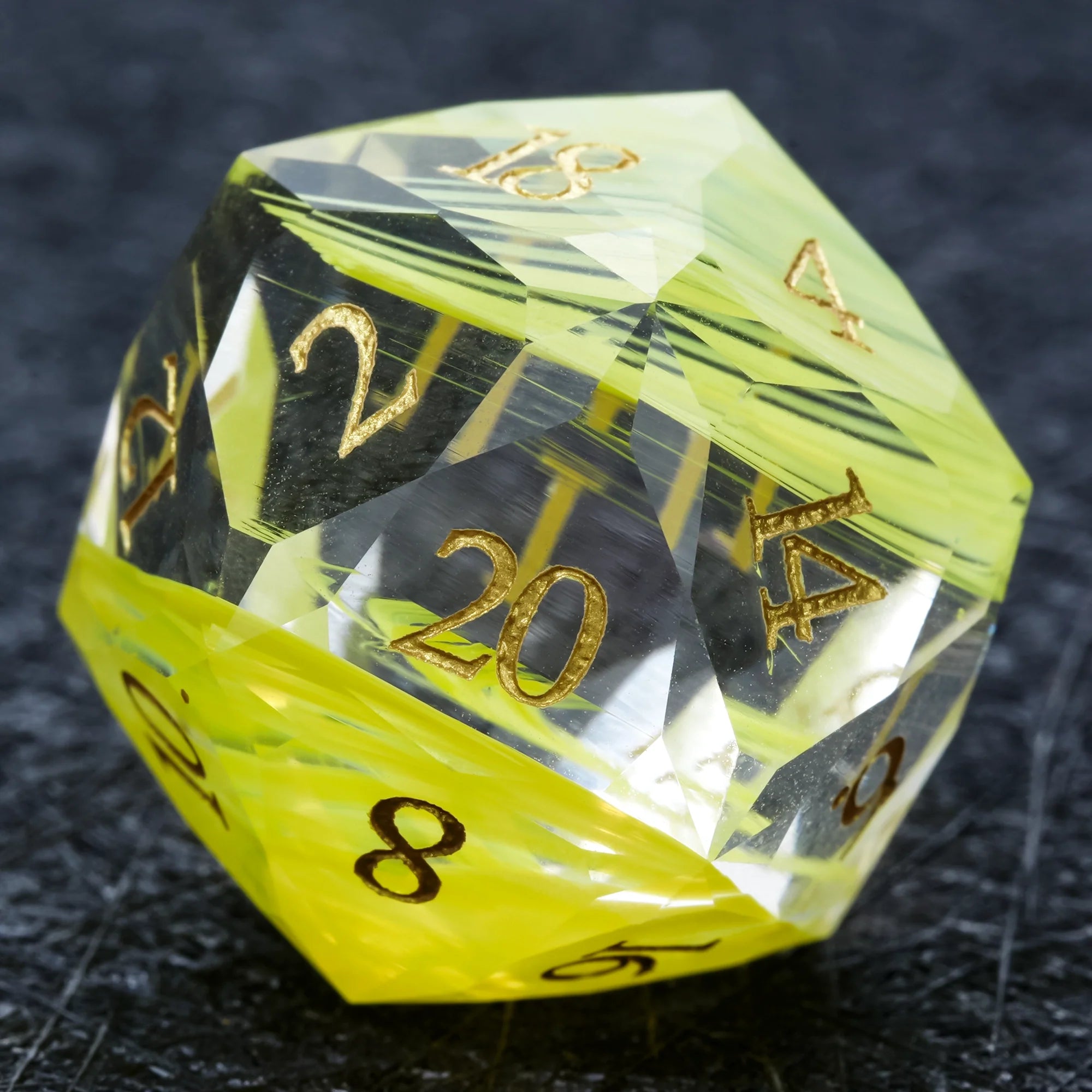 Bear Dice DND Multi-Sided Engraved Glass Gemstone Dice Set
