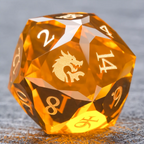 Bear Dice DND Multi-Sided Engraved Glass Gemstone Dice Set