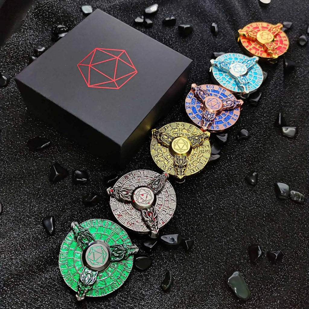 Unique Fidget Spinner Dice: Three Metal Dragon Head Cool DND Spin Roulette Dice