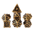 7 Dungeon Polyhedral Dragon Dice - Pterosaur Metal Solid RPG Dice Set