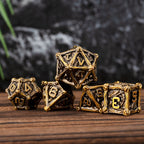 7 Dungeon Polyhedral Dragon Dice - Pterosaur Metal Solid RPG Dice Set