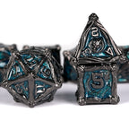 7 Dungeon Polyhedral Dragon Dice - Pterosaur Metal Solid RPG Dice Set