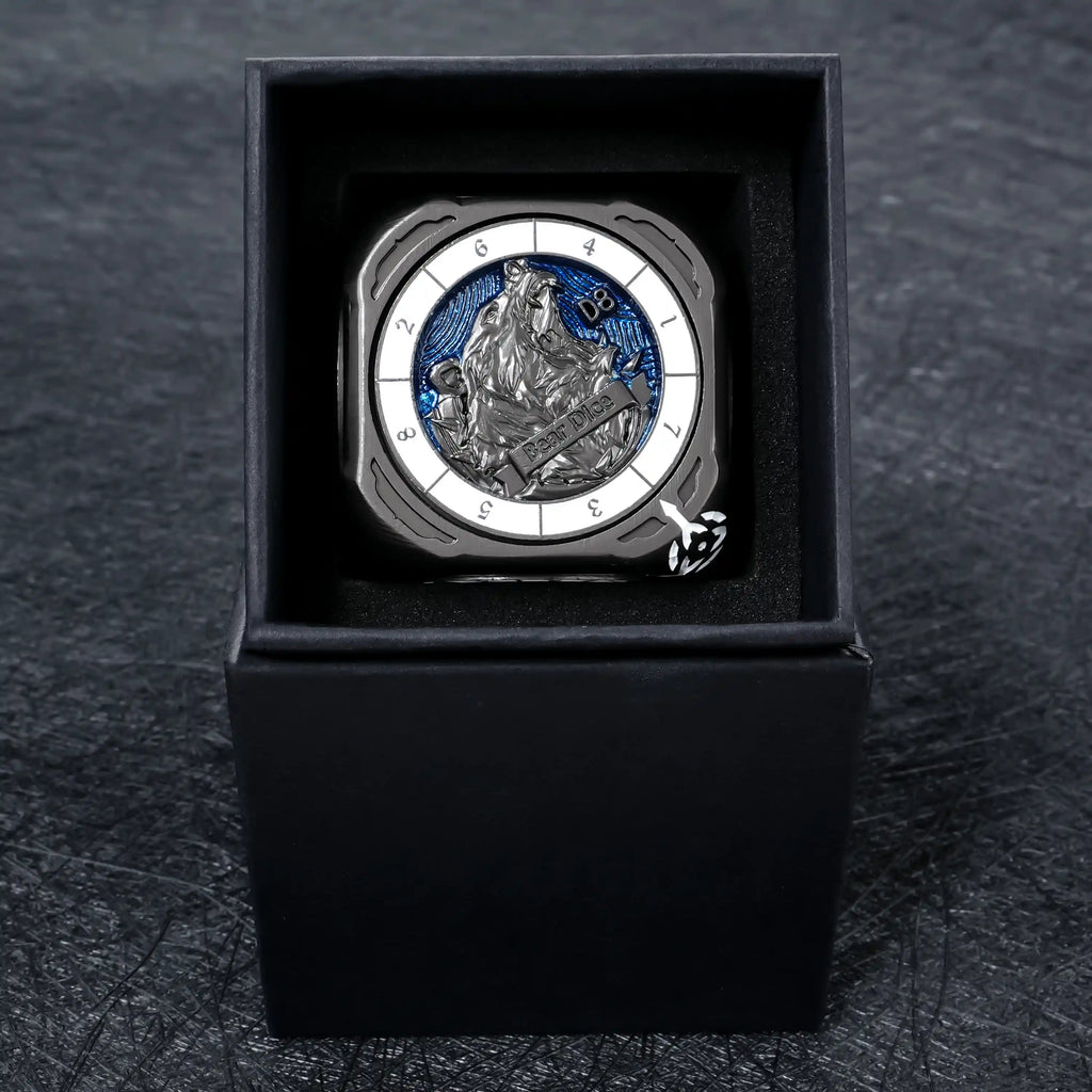 Kickstarter Dice -  7-in-1  Unique  Metal D6 Spinning Dice 2.0