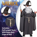 Men's Grey Warlock Renaissance Wizard Adult Costume