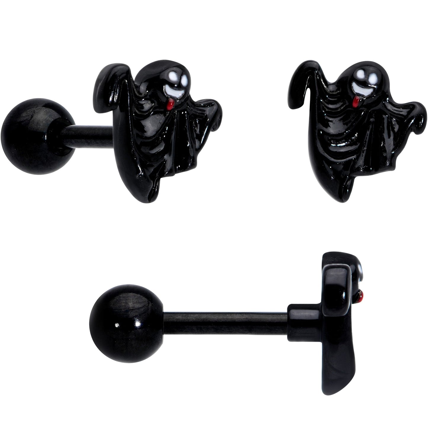 16G 1/4 Ghosts Pumpkin Halloween Cartilage Tragus Set of 3