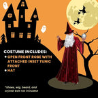 Adult Burgundy Wizard Stargazer Fantasy Magic Sorcerer Men's Costume