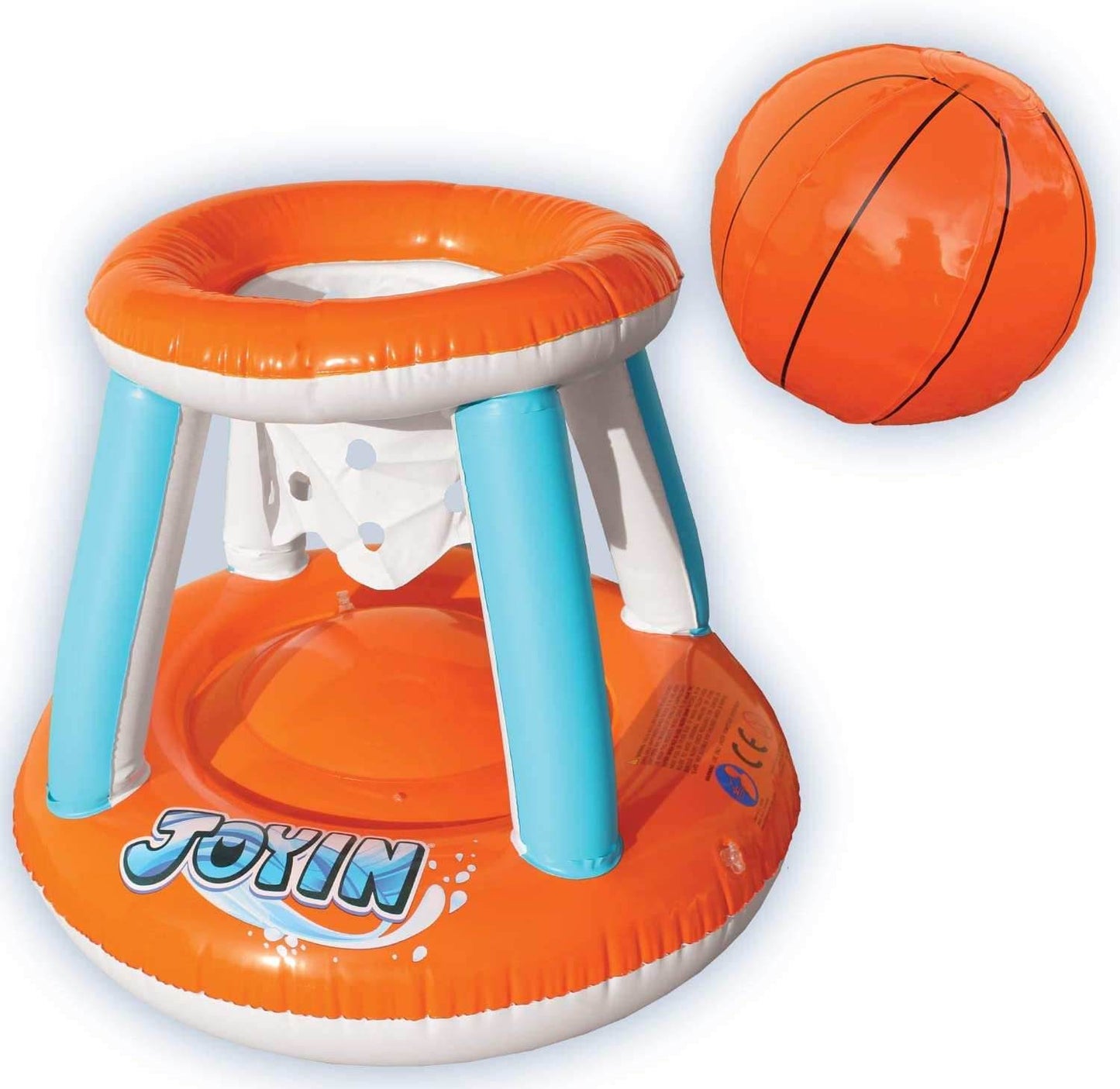 Inflatable Pool Float Volleyball Net & Basketball Hoops Set - 