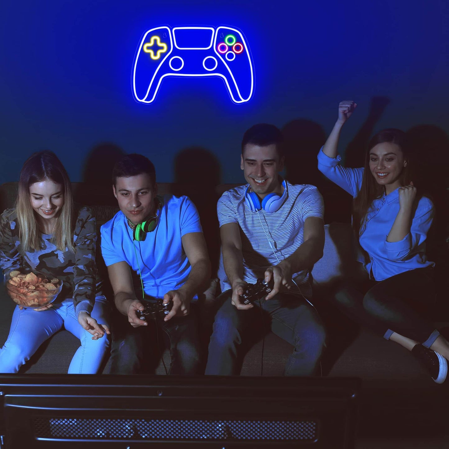 Gaming Neon Sign - LED Neon Light for Game Room Decoration | Teen Gamer Gift - Mushroom1_Green