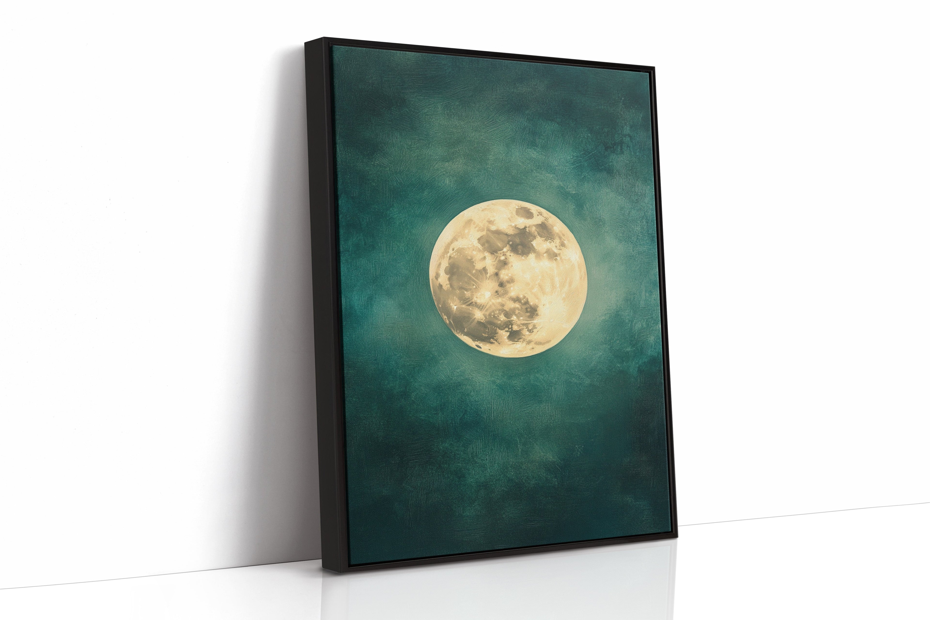 Full Moon Rising in Emerald Sky