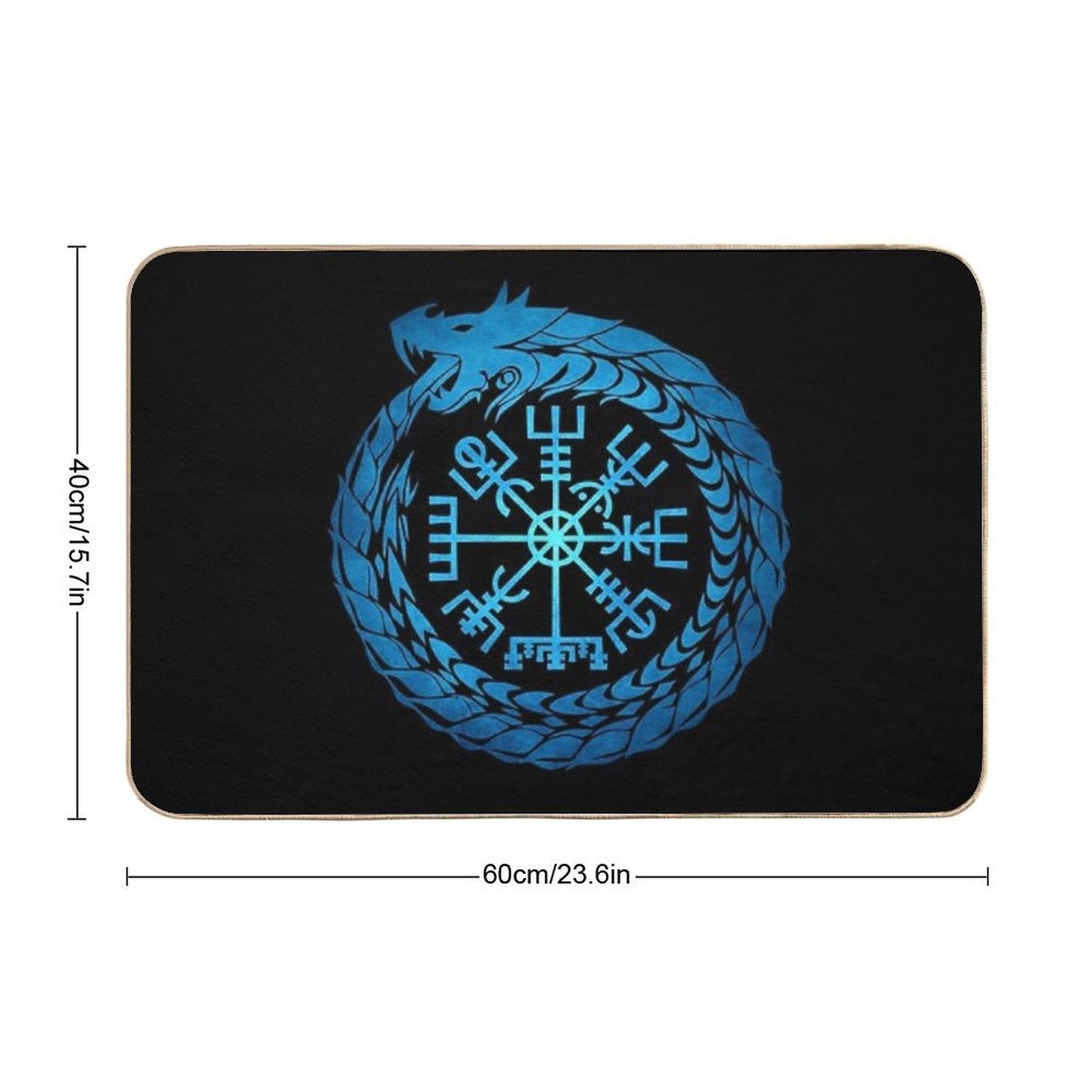 Vegvisir Jormungandr World Serpent  Stain-Proof Bath Mat