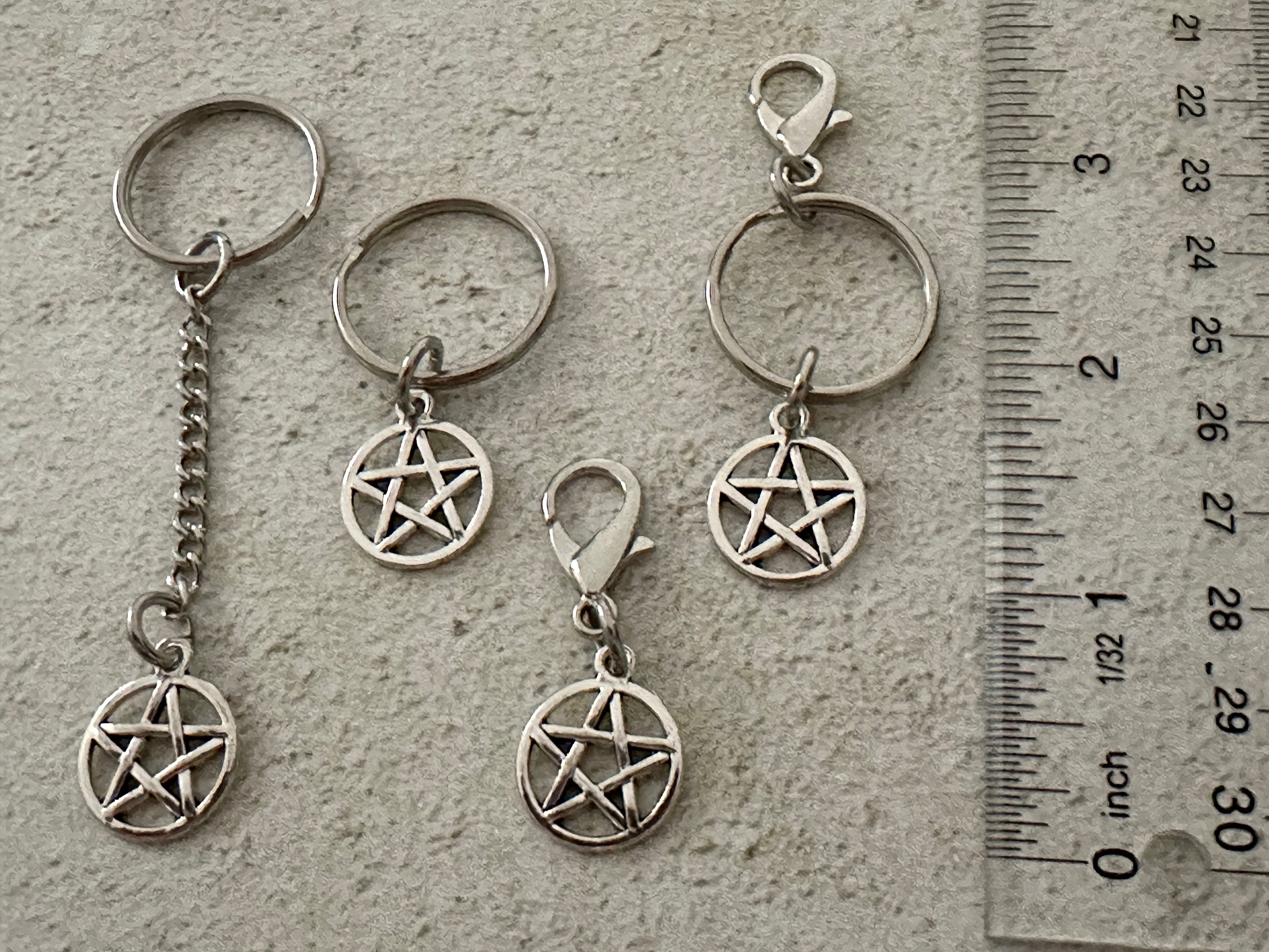 Witchy Pentacle Zipper Pull Bag Charm Keychain
