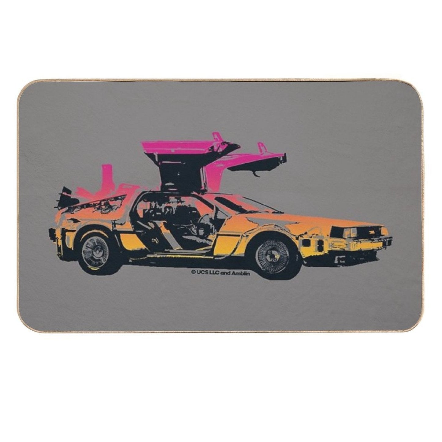 Back to The Future. Delorean Aesthetic. Birthday Party Gifts  Repositionable Bath Mat