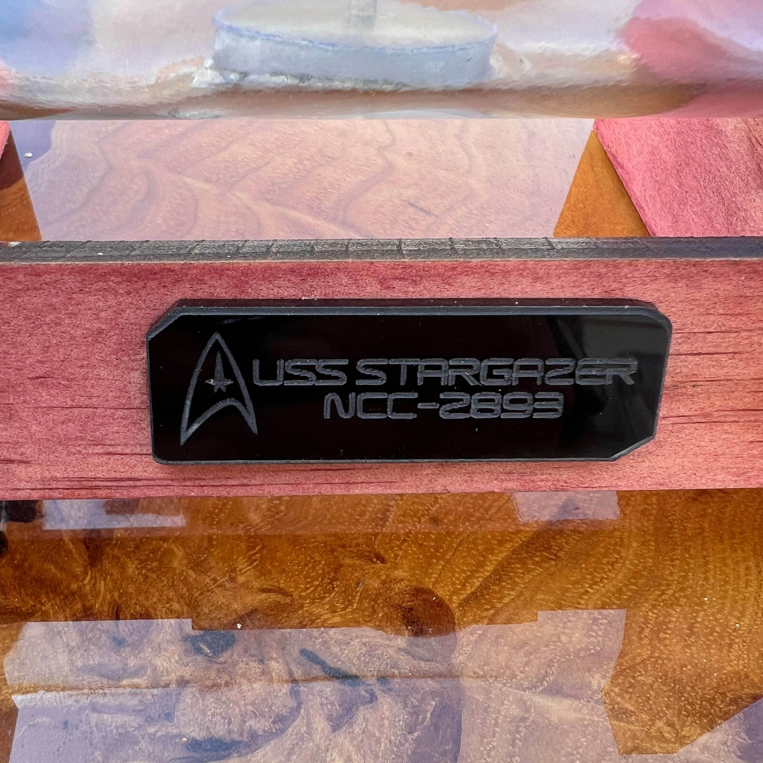 Star Trek USS Stargazer NCC-2893 in a Bottle - With Stand