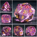 Bear Dice DND Multi-Sided Engraved Glass Gemstone Dice Set