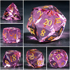 Bear Dice DND Multi-Sided Engraved Glass Gemstone Dice Set