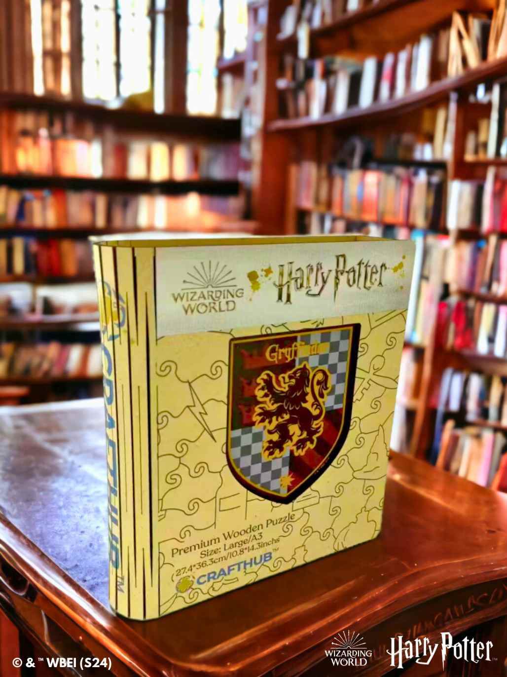 Harry Potter - Gryffindor Crest - House Prides Wooden Jigsaw Puzzle - A4 + Wooden Gift Box