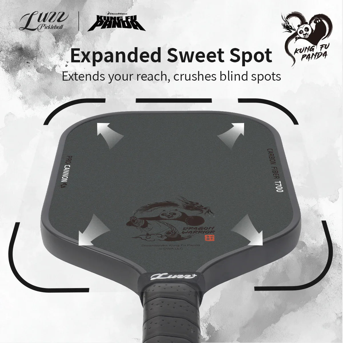Luzz Kung Fu Panda Cannon Mad Pickler Edition Pickleball Paddle & Cover