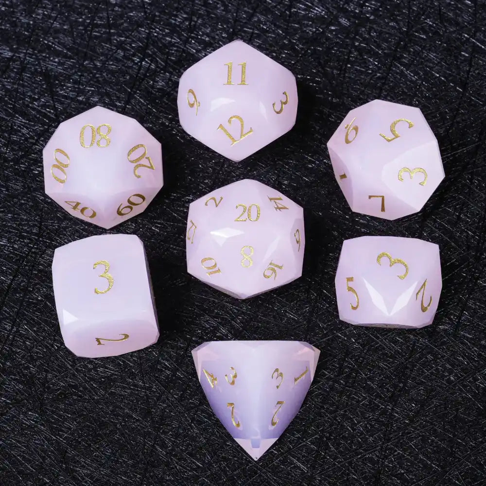 Bear Dice DND Multi-Sided Engraved Glass Gemstone Dice Set