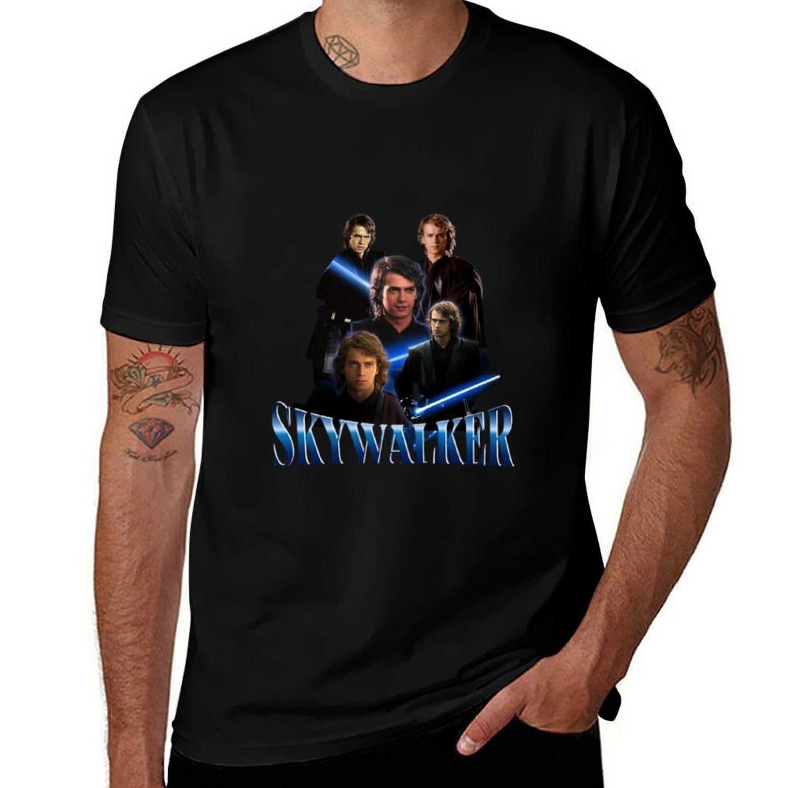 Anakin Skywalker Jedi Retro Collage  Heathered Texture T-Shirt
