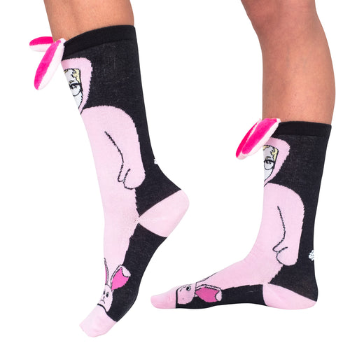 A Christmas Story Pink Bunny Socks with 3D Ears