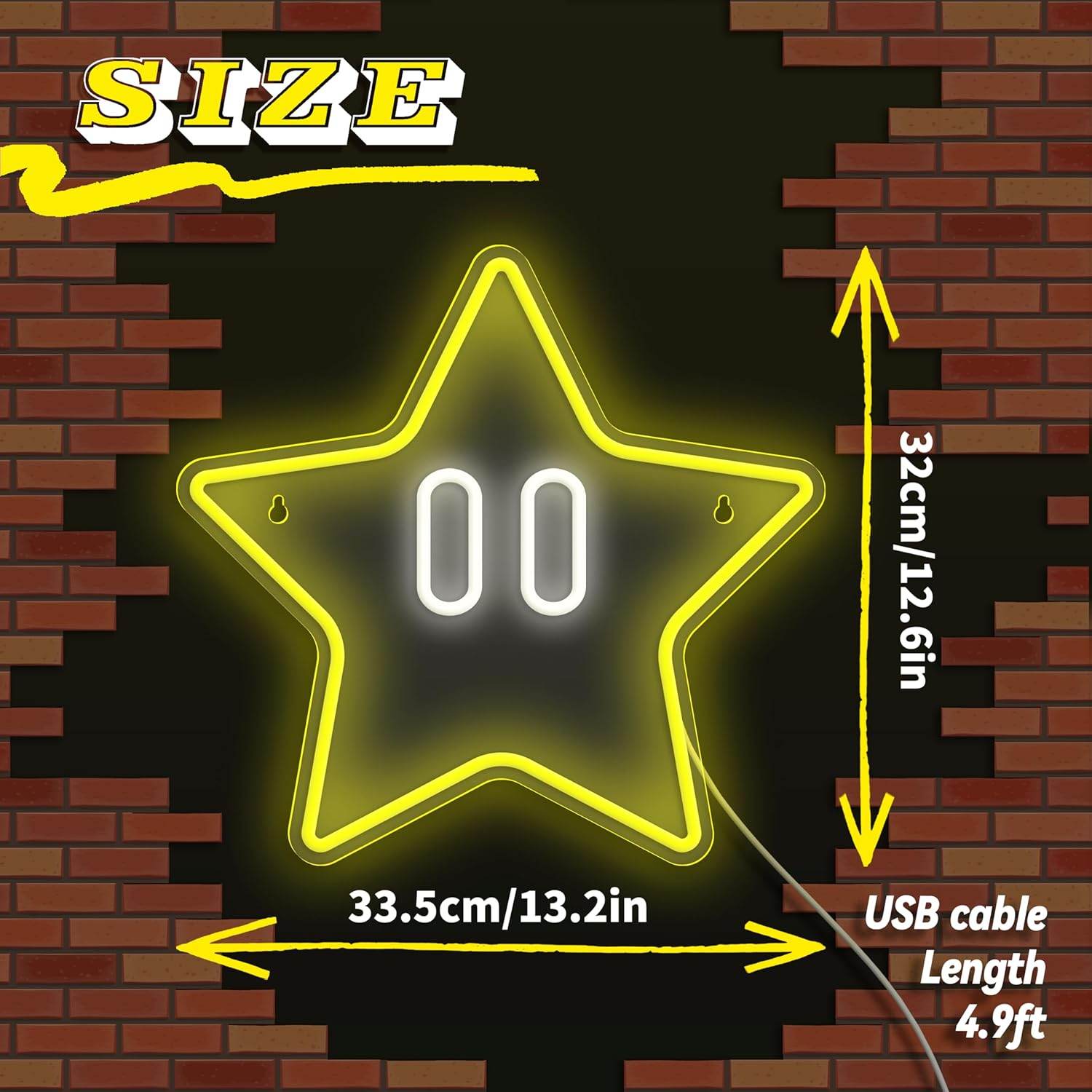 Star Neon Sign, Gaming Neon Sign for Game Room Decor, Man Cave, Kids Room,Super Star Gaming Wall Decor Gamer Gifts for Boys, Kids - 