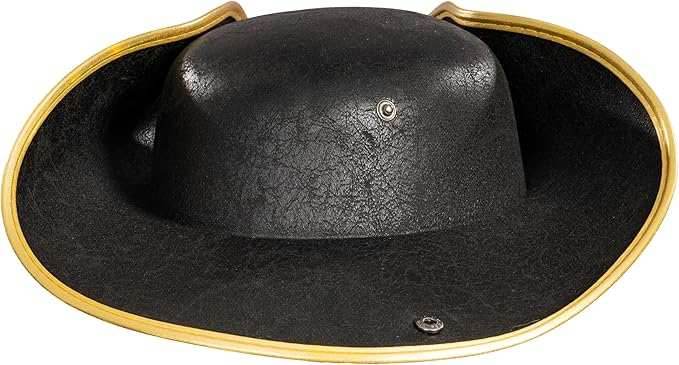 Pirate Hat Tricorn Faux Leather Colonial Renaissance Halloween Cosplay Costume Hat - Brown