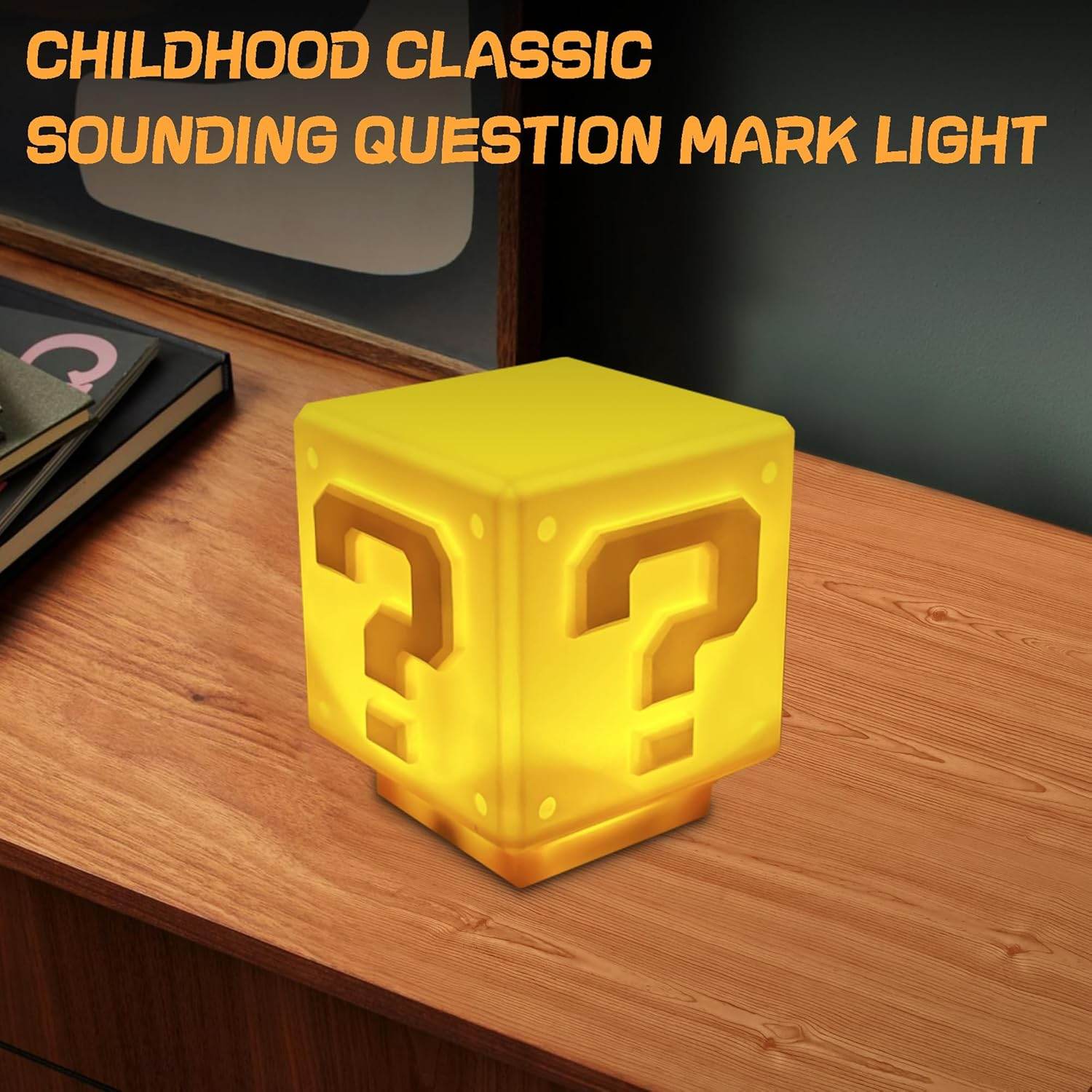 Super Bros Mini Night Light – USB Powered Kids Bedside Lamp with Classic Game Sound - 