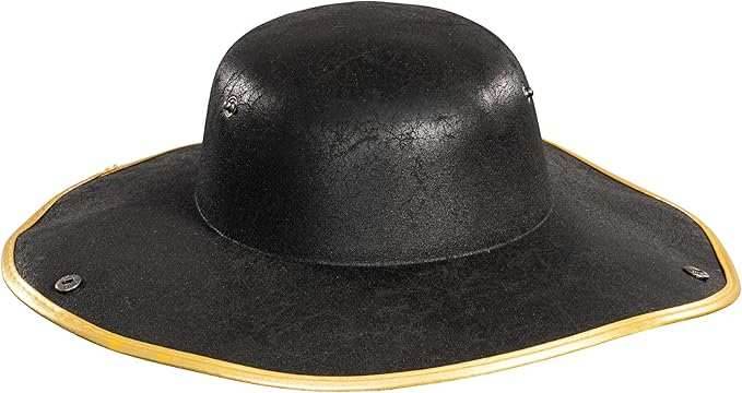 Pirate Hat Tricorn Faux Leather Colonial Renaissance Halloween Cosplay Costume Hat - Brown