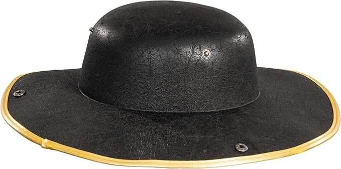 Pirate Hat Tricorn Faux Leather Colonial Renaissance Halloween Cosplay Costume Hat - Brown