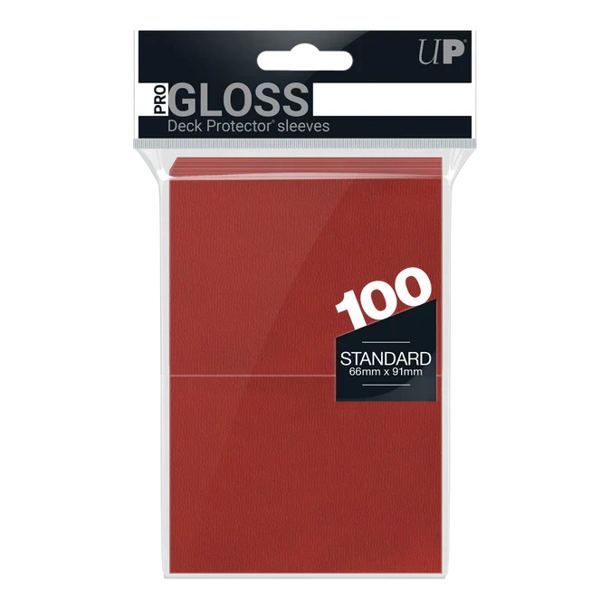 PRO-Gloss Standard Deck Protector Sleeves (Red)