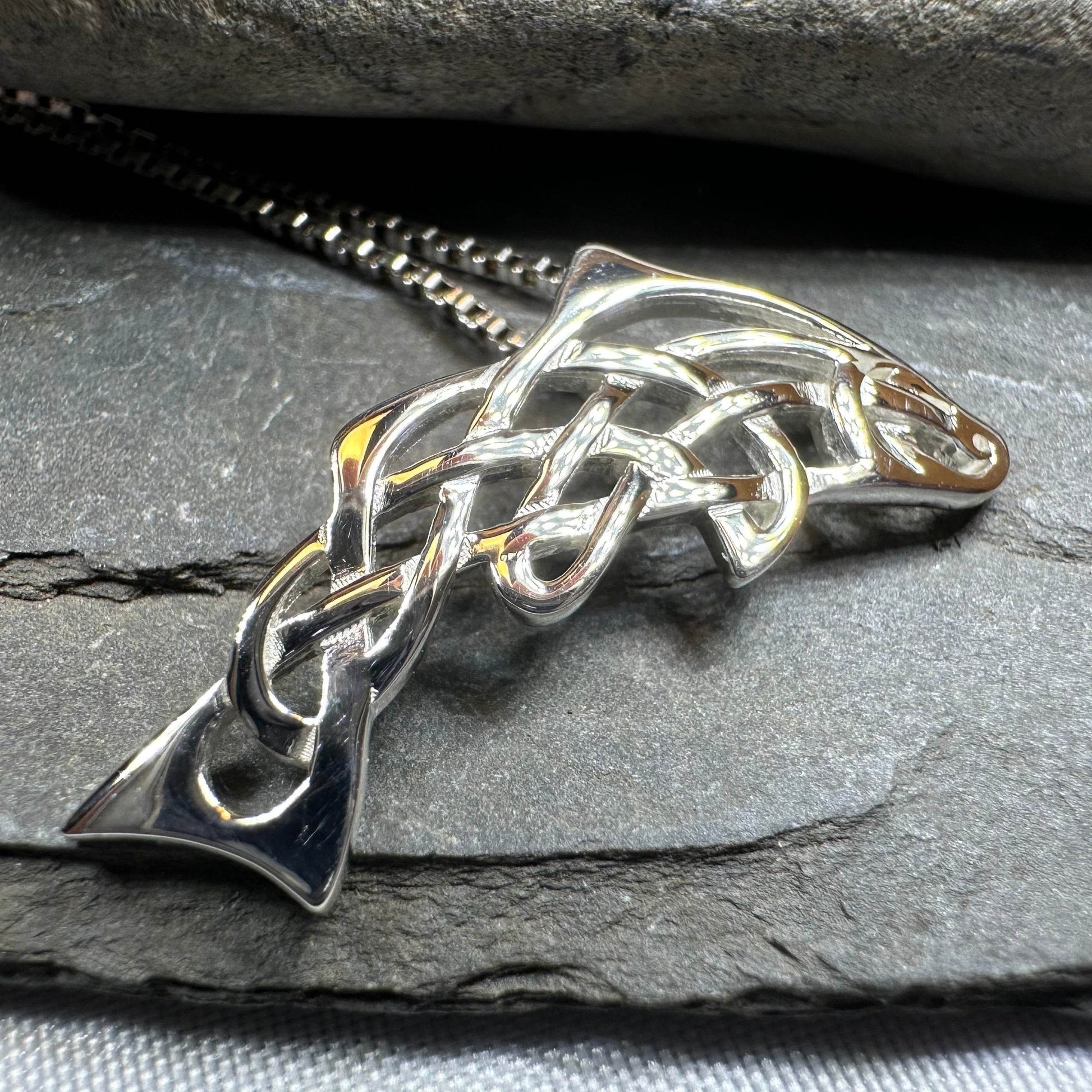 Celtic Salmon of Knowledge Necklace - 18