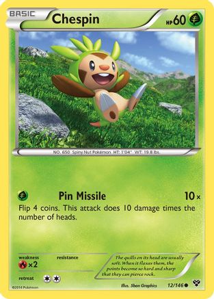 Chespin 012/146 - XY Base Set Reverse Holofoil