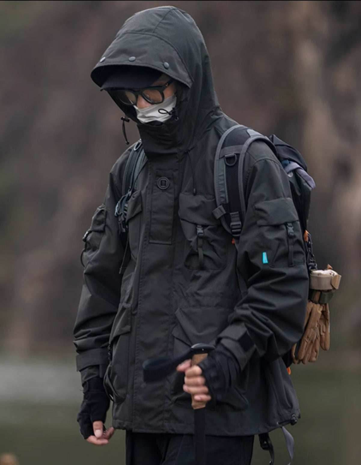 APEJ8 Black Tactical Wilderness Jacket - Black / S