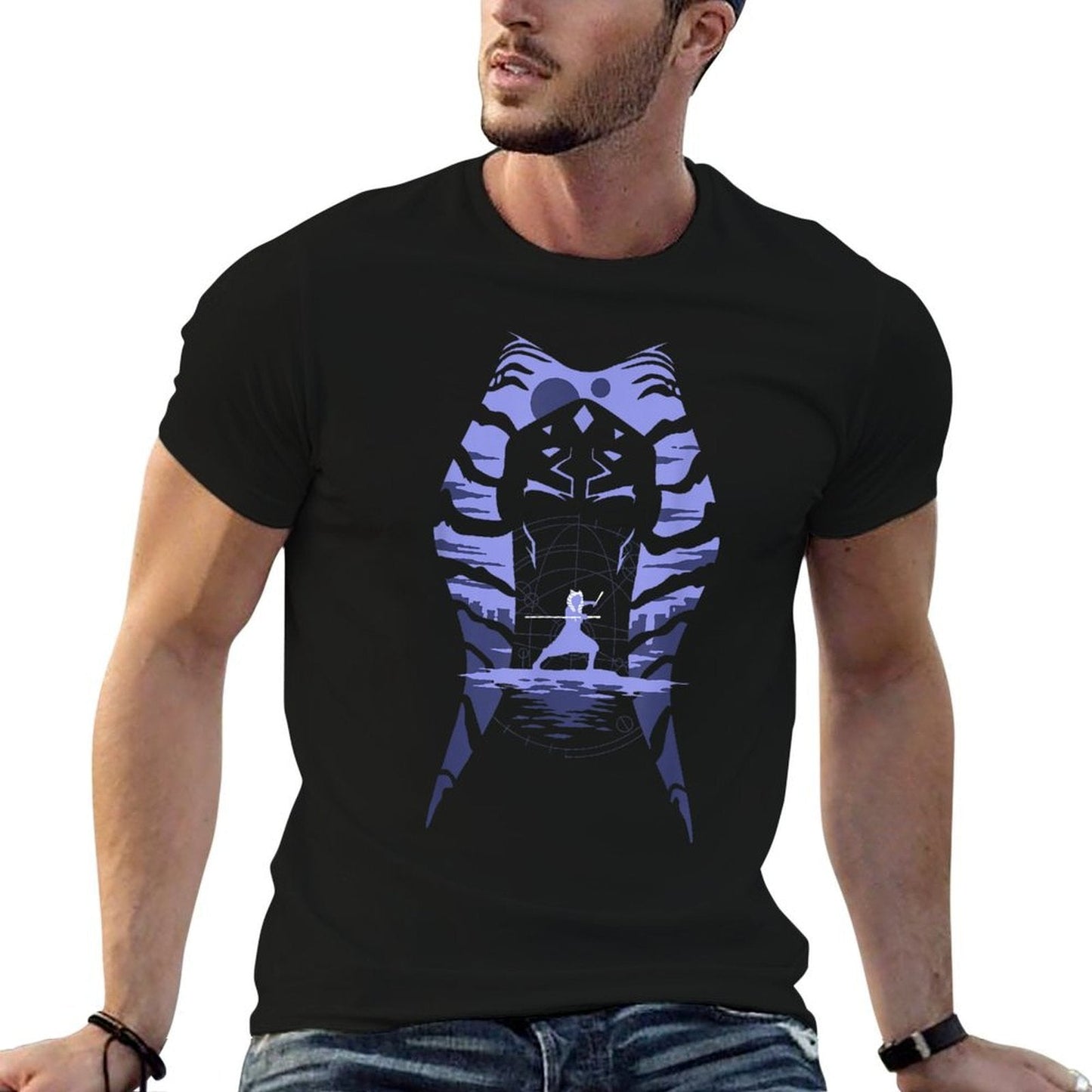 Star Wars Ahsoka Fighting Pose Montral Silhouette  Wrinkle-resistant T-Shirt