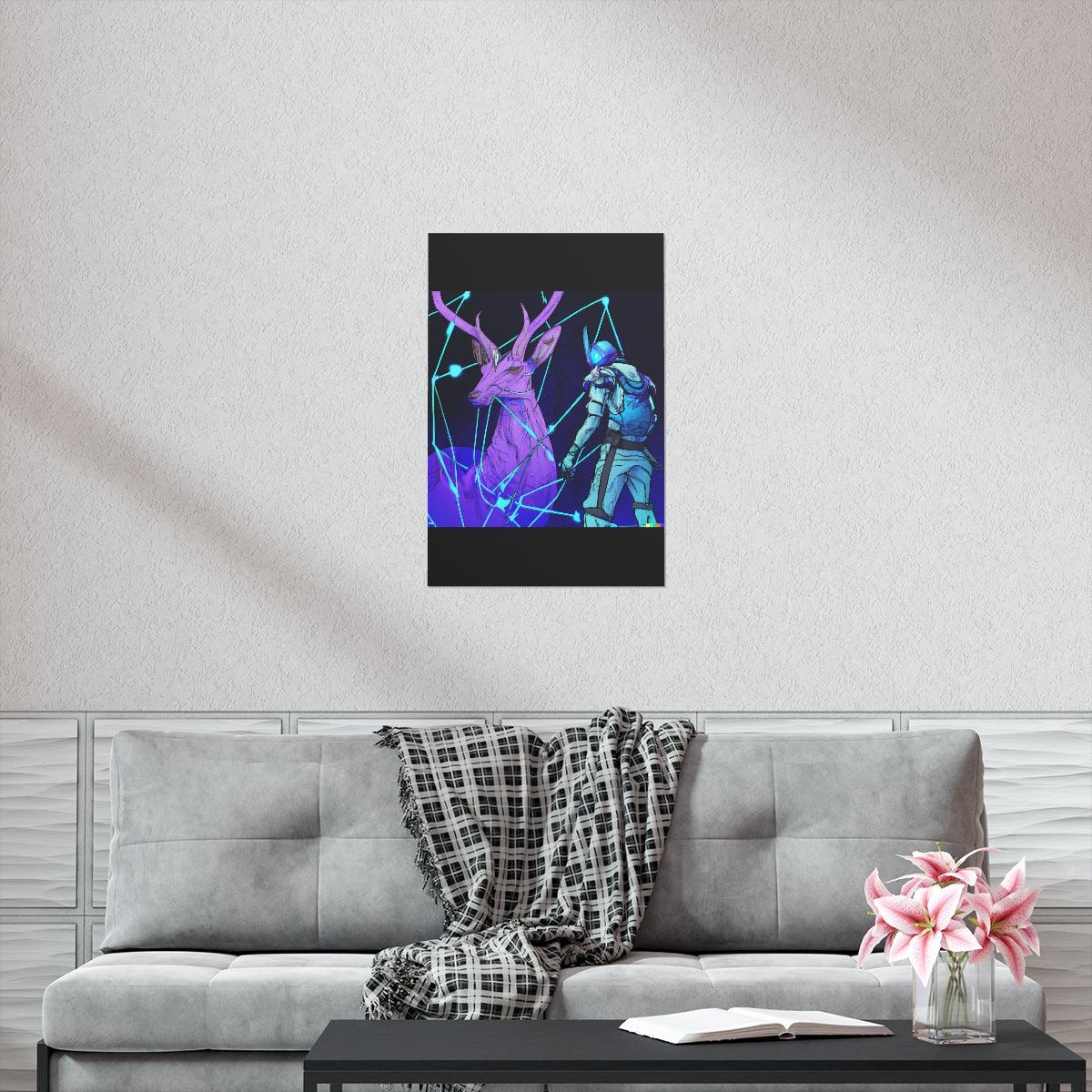 Cyberpunk deer hunting Posters