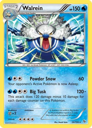 Walrein 026/106 - XY  Flashfire Reverse Holofoil