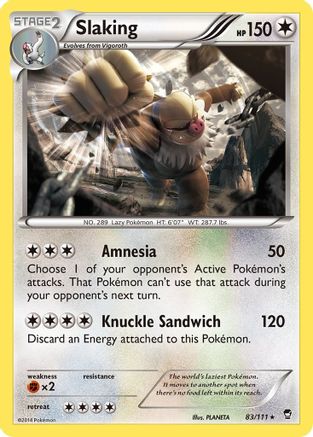 Slaking 083/111 - XY  Furious Fists Reverse Holofoil