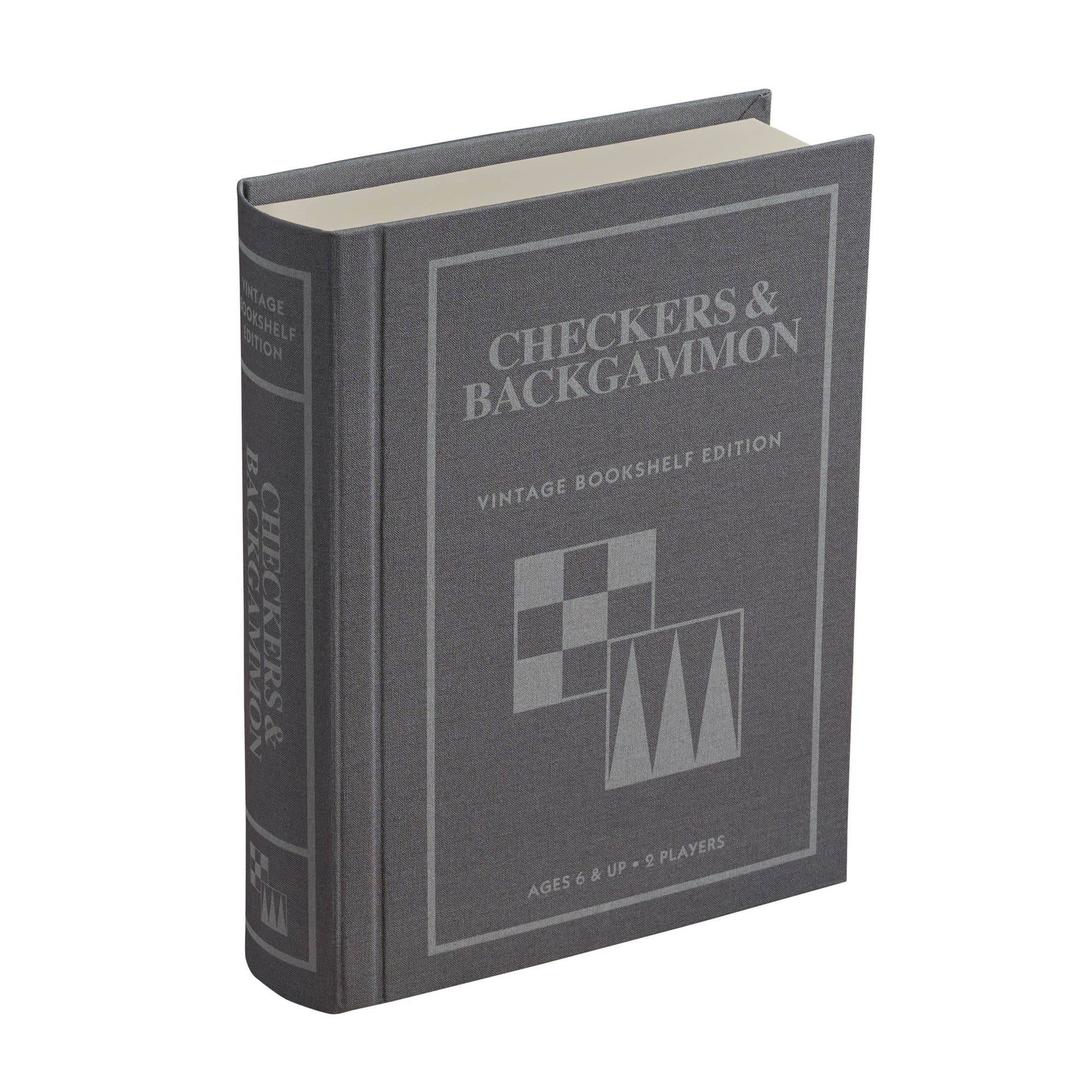 Checkers & Backgammon - Vintage Bookshelf Edition - 