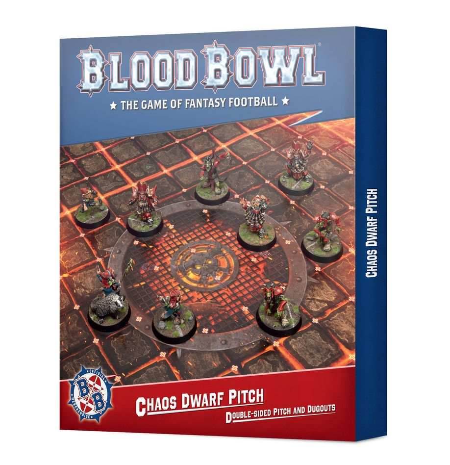 Blood Bowl: Chaos Dwarf Pitch - Double-sided Pitch and Dugouts Set - 