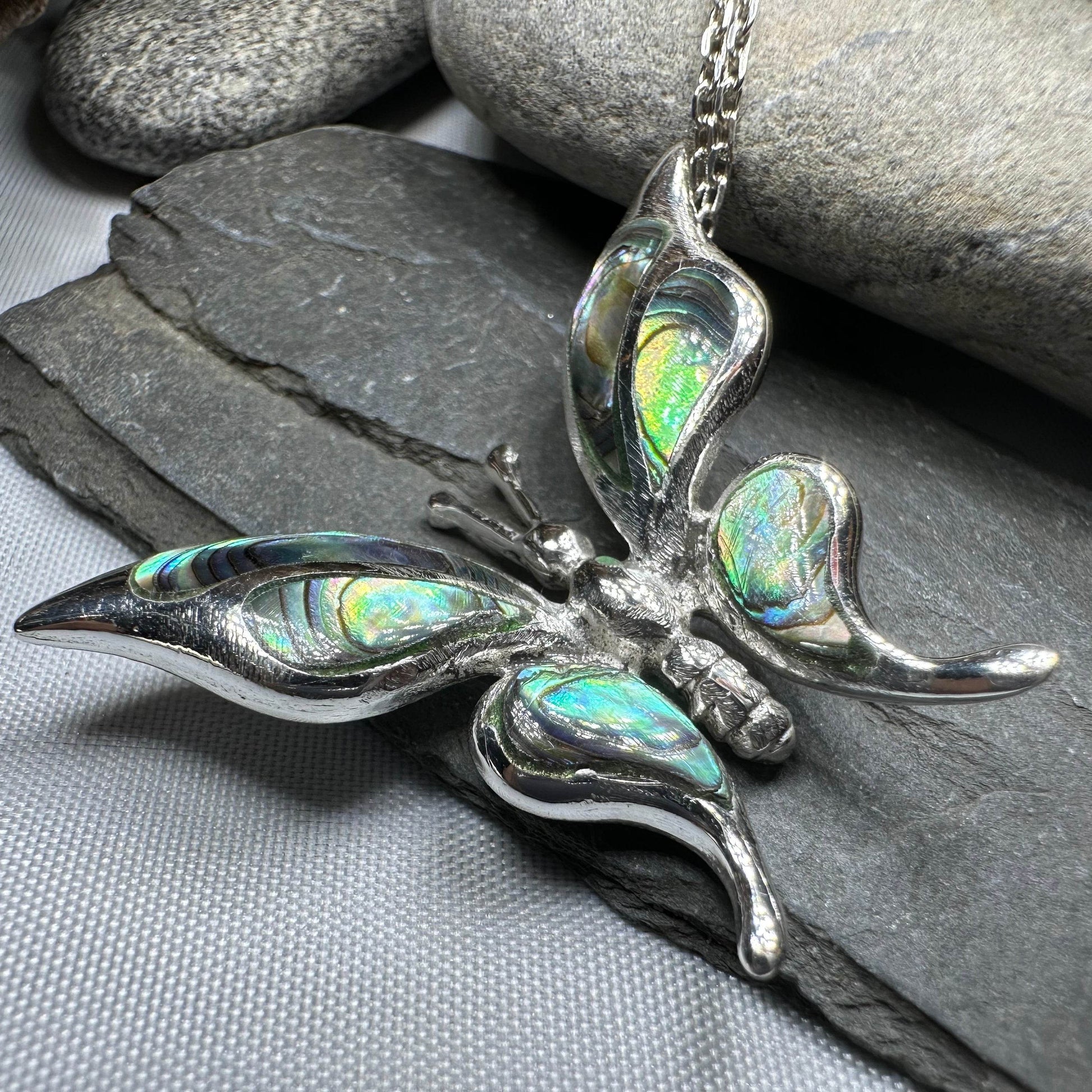 Brooke Butterfly Necklace - abalone shell