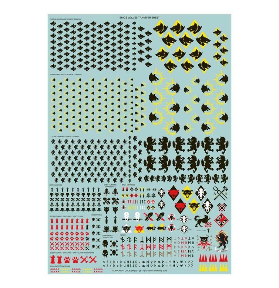 Warhammer 40K: Space Wolves - Transfer Sheet - 